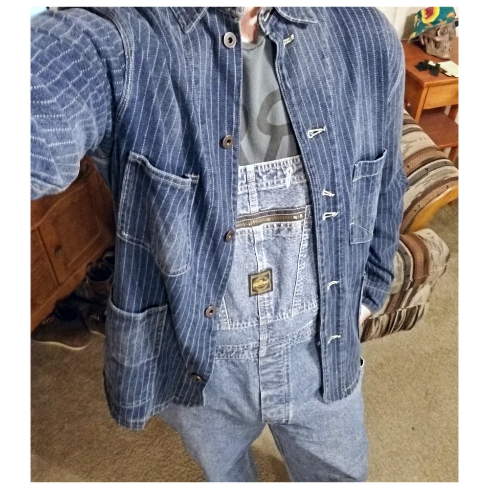 DOUBLE RL RALPH LAUREN RRL TRUE VINTAGE 1990's DENIM OVERALLS- SIZE 32" - Picture 2 of 11